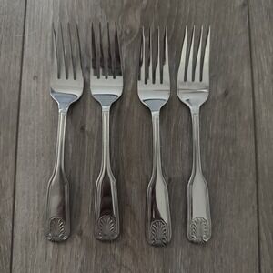 Update Stainless Shelley Shell pattern Salad Forks Set Of 4